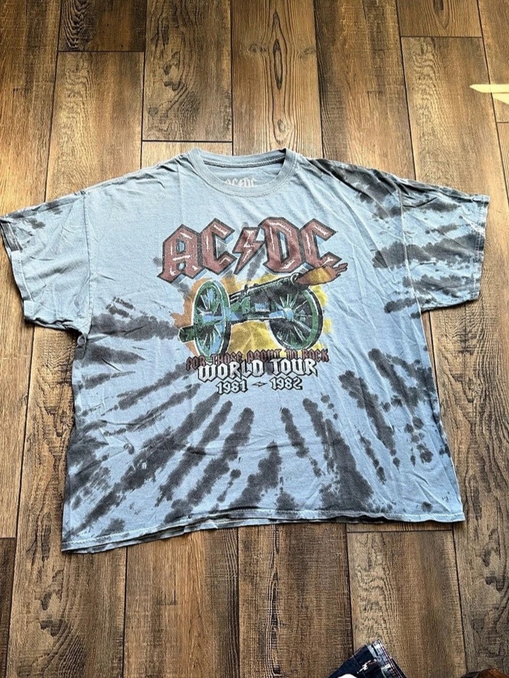 AC/DC For Those About To Rock Cannon Tie-Dye T-Shirt Tee XL